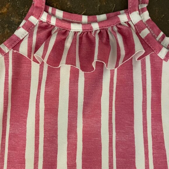 Tommy Bahama Girl Dress Size 3T Stripe Pineapple Summer Beach Cottagecore Ruffle - Picture 3 of 8